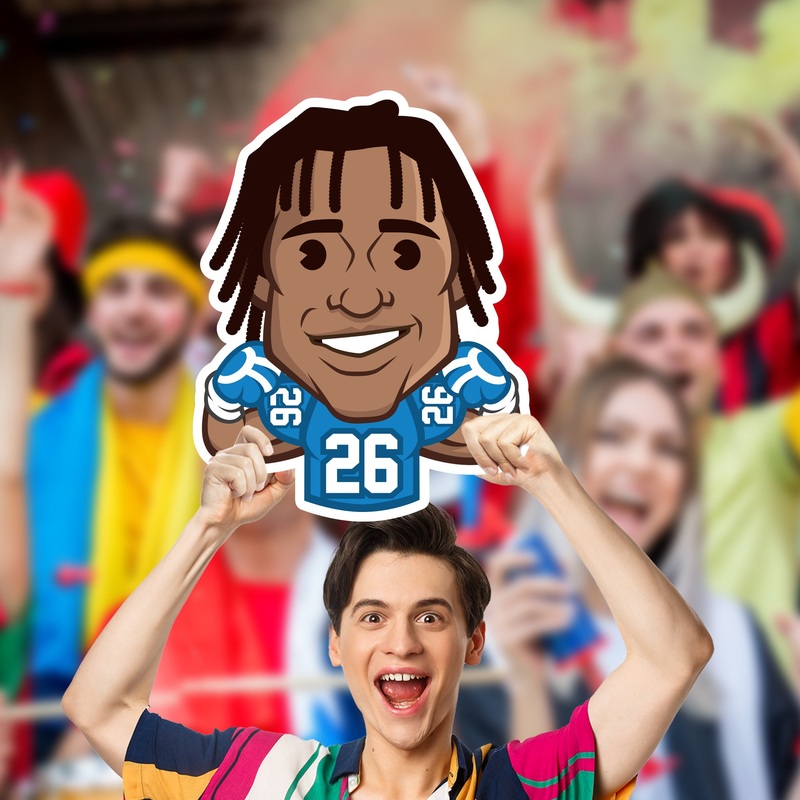 Asante Samuel Jr. Emoji – Big Head – Official NFLPA – Los Angeles Chargers – Foam Core Cutout