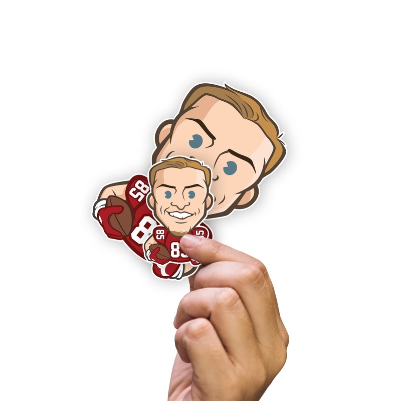 George Kittle – 5 Emoji Minis (Mixed Sizes) – Official NFLPA – San Francisco 49ers – Reusable Vinyl Decals