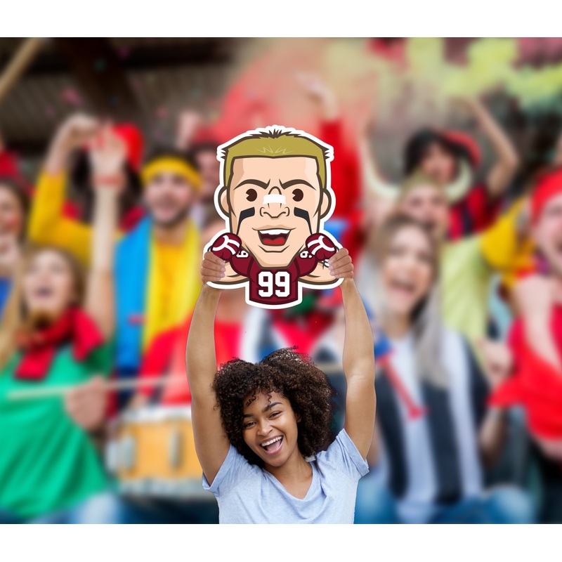 J.J. Watt Emoji – Big Head – Official NFLPA – Arizona Cardinals – Foam Core Cutout