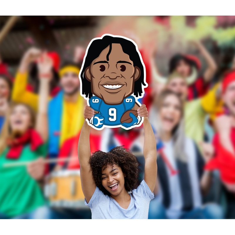 Jameson Williams Emoji – Big Head – Official NFLPA – Detroit Lions – Foam Core Cutout