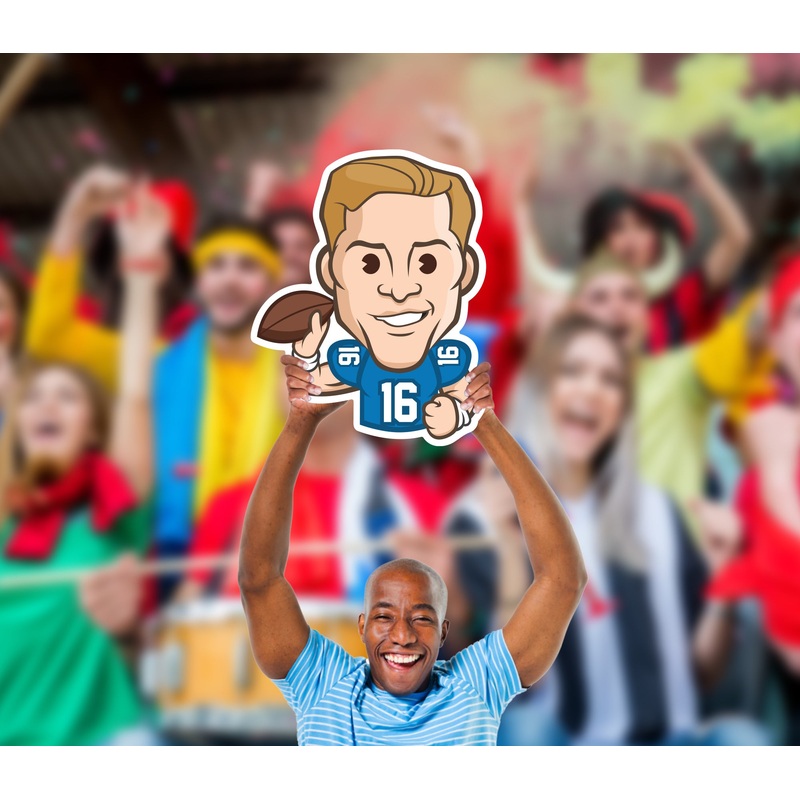 Jared Goff Emoji – Big Head – Official NFLPA – Detroit Lions – Foam Core Cutout
