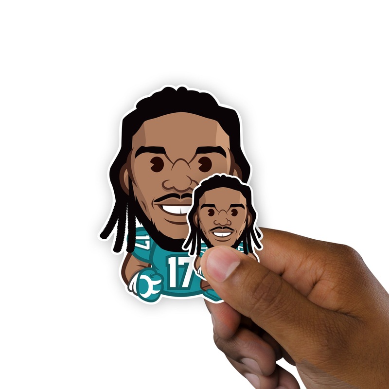 Jaylen Waddle – 5 Emoji Minis (Mixed Sizes) – Official NFLPA – Miami Dolphins – Reusable Vinyl Decals