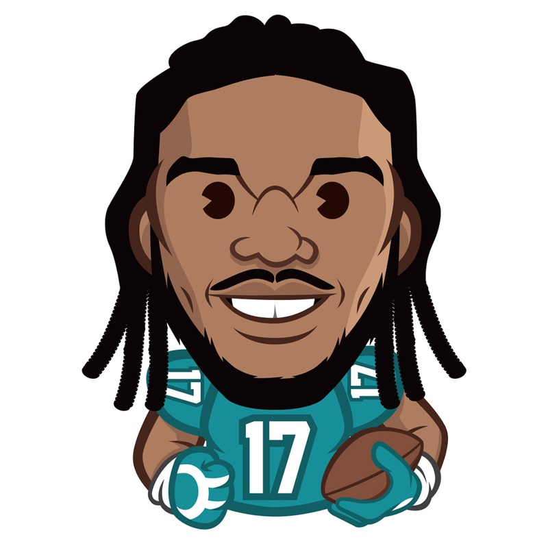 Jaylen Waddle Emoji – RealBig Collection – Official NFLPA – Miami Dolphins – Reusable Vinyl Wall Decals