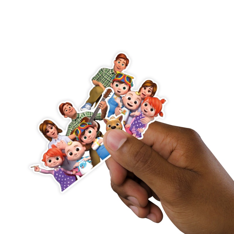 JJ – 5 Character Minis (Mixed Sizes) – Official CoComelon – Family – Reusable Vinyl Decals