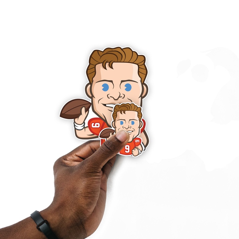 Joe Burrow – 5 Emoji Minis (Mixed Sizes) – Official NFLPA – Cincinnati Bengals – Reusable Vinyl Decals