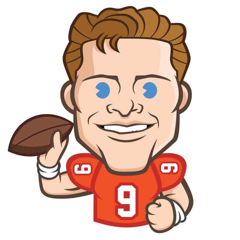 Joe Burrow Emoji – RealBig Collection – Official NFLPA – Cincinnati Bengals – Reusable Vinyl Wall Decals
