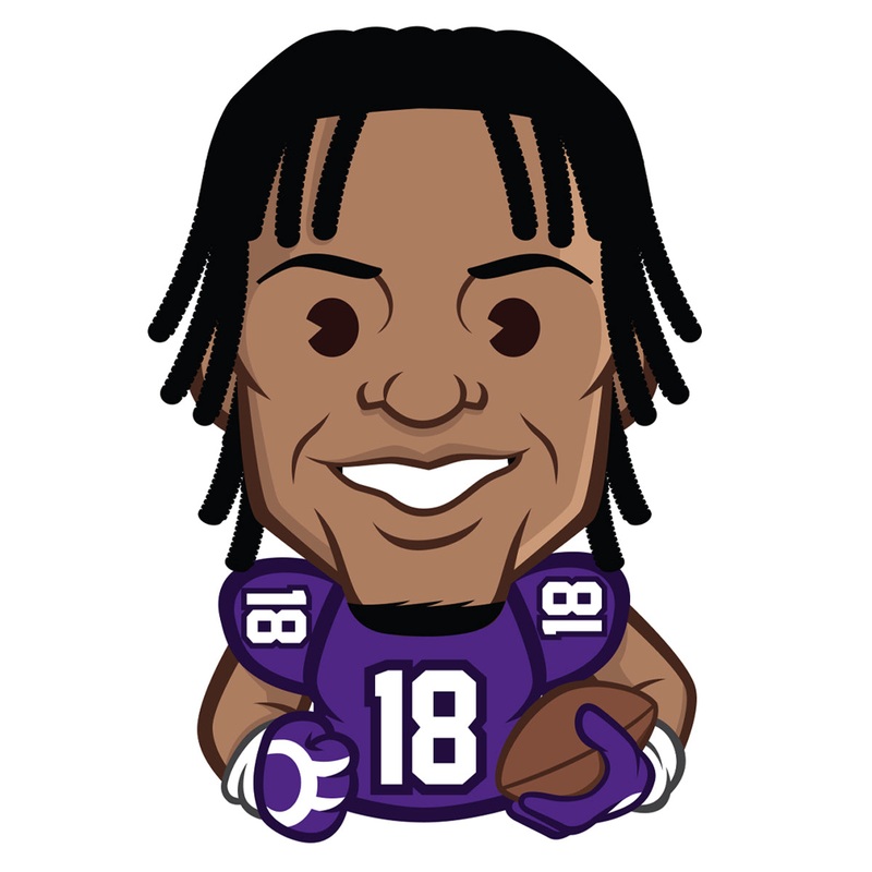 Justin Jefferson Emoji – RealBig Collection – Official NFLPA – Minnesota Vikings – Reusable Vinyl Wall Decals