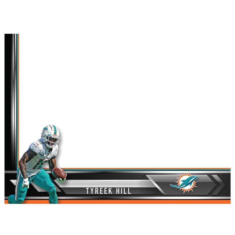 Miami Dolphins – Tyreek Hill – Dry Erase Whiteboard – Official NFL – Reusable Vinyl Wall Decal