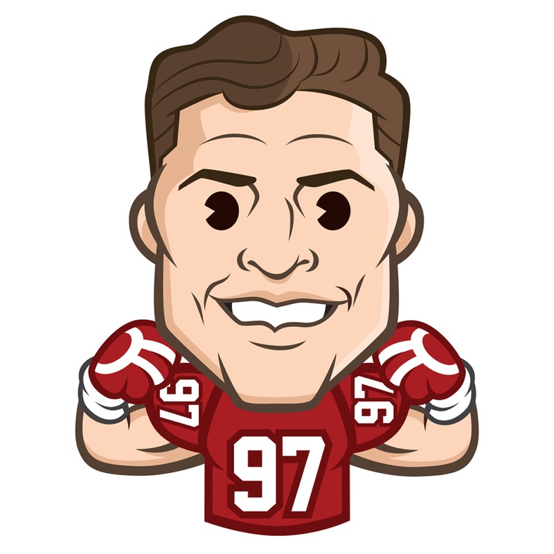 Nick Bosa Emoji – RealBig Collection – Official NFLPA – San Francisco 49ers – Reusable Vinyl Wall Decals