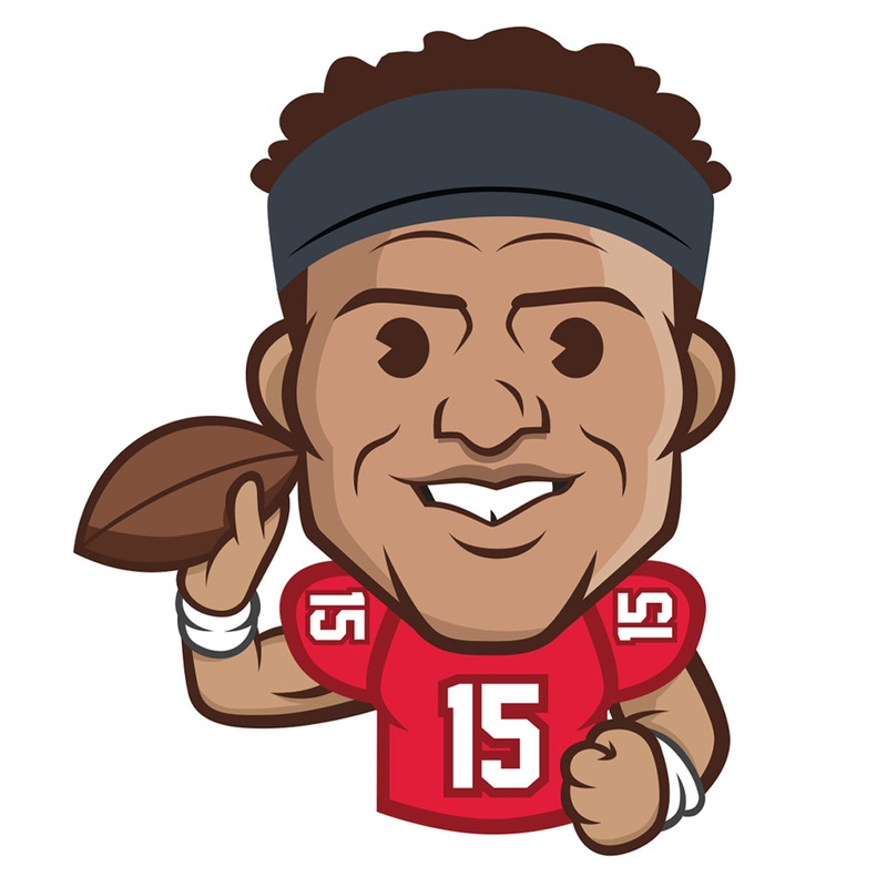 Patrick Mahomes II Emoji – RealBig Collection – Official NFLPA – Kansas City Chiefs – Reusable Vinyl Wall Decals