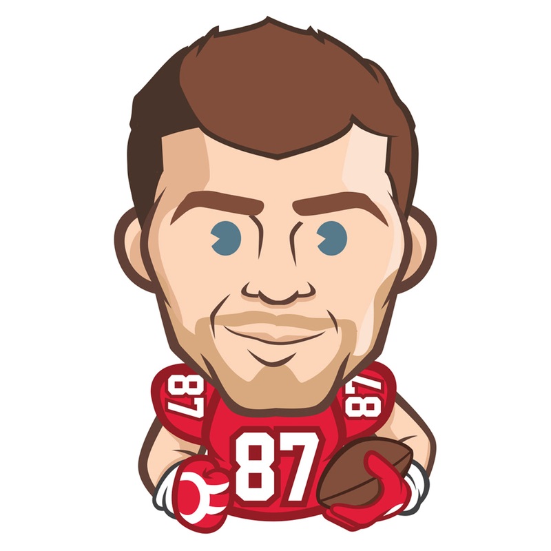 Travis Kelce Emoji – RealBig Collection – Official NFLPA – Kansas City Chiefs – Reusable Vinyl Wall Decals