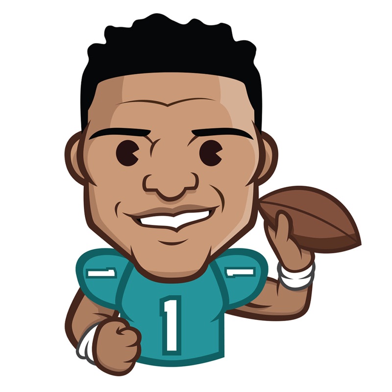 Tua Tagovailoa Emoji – RealBig Collection – Official NFLPA – Miami Dolphins – Reusable Vinyl Wall Decals