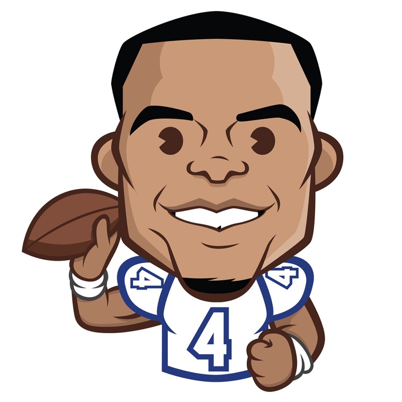 Dak Prescott Emoji – RealBig Collection – Official NFLPA – Dallas Cowboys – Reusable Vinyl Wall Decals