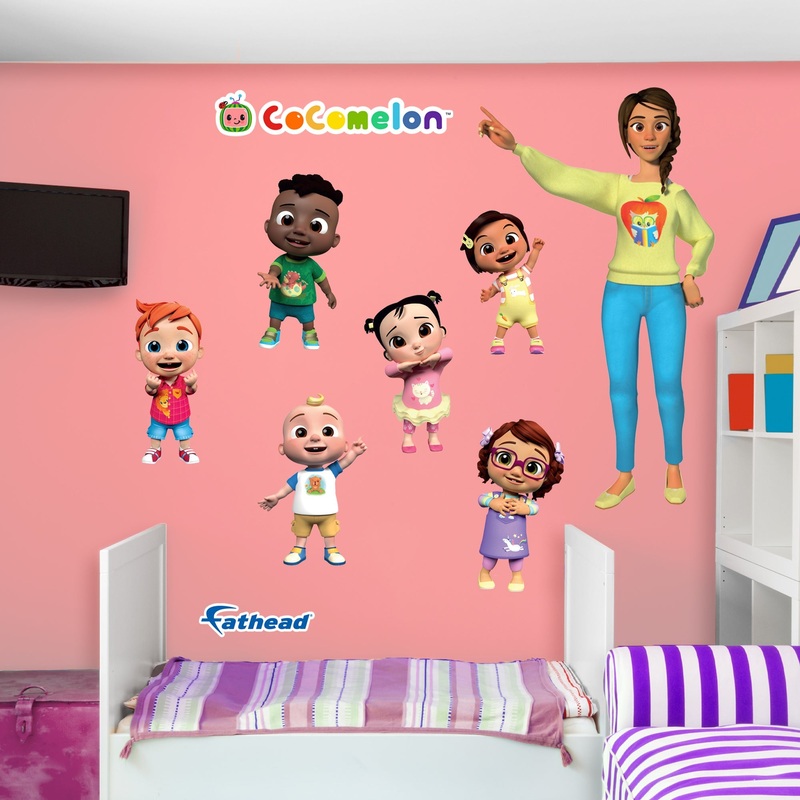 JJ & Teacher & Friends – RealBig Collection – Official CoComelon – Reusable Vinyl Wall Decals