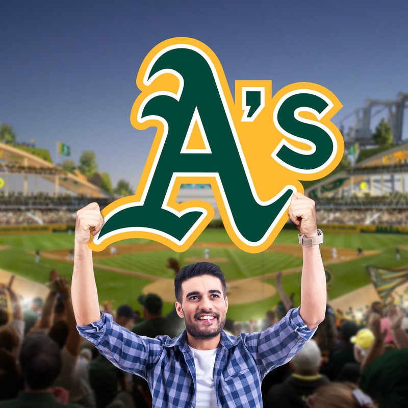 Athletics Logo – Big Head – Official MLB – Foam Core Cutout