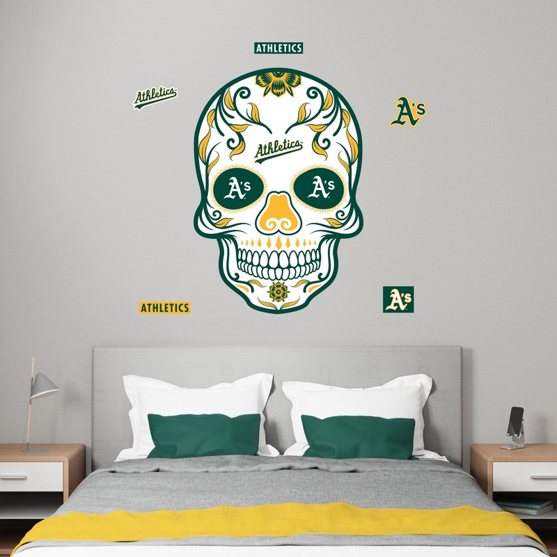 Athletics – RealBig Sugar Skull Collection – Official MLB – Reusable Vinyl Wall Decals