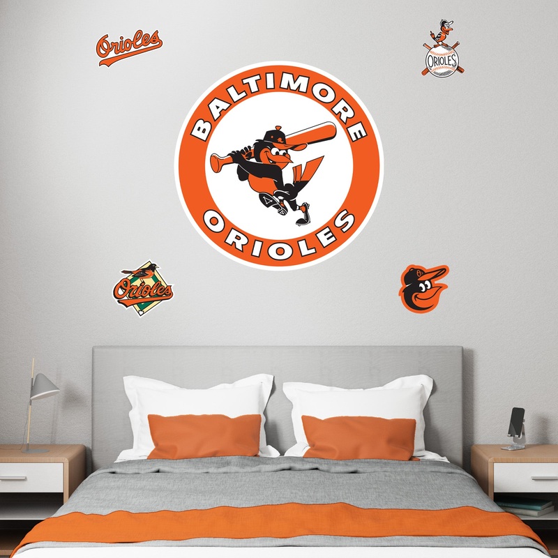 Baltimore Orioles – RealBig Classic Logo Collection – Official MLB – Reusable Vinyl Wall Decals