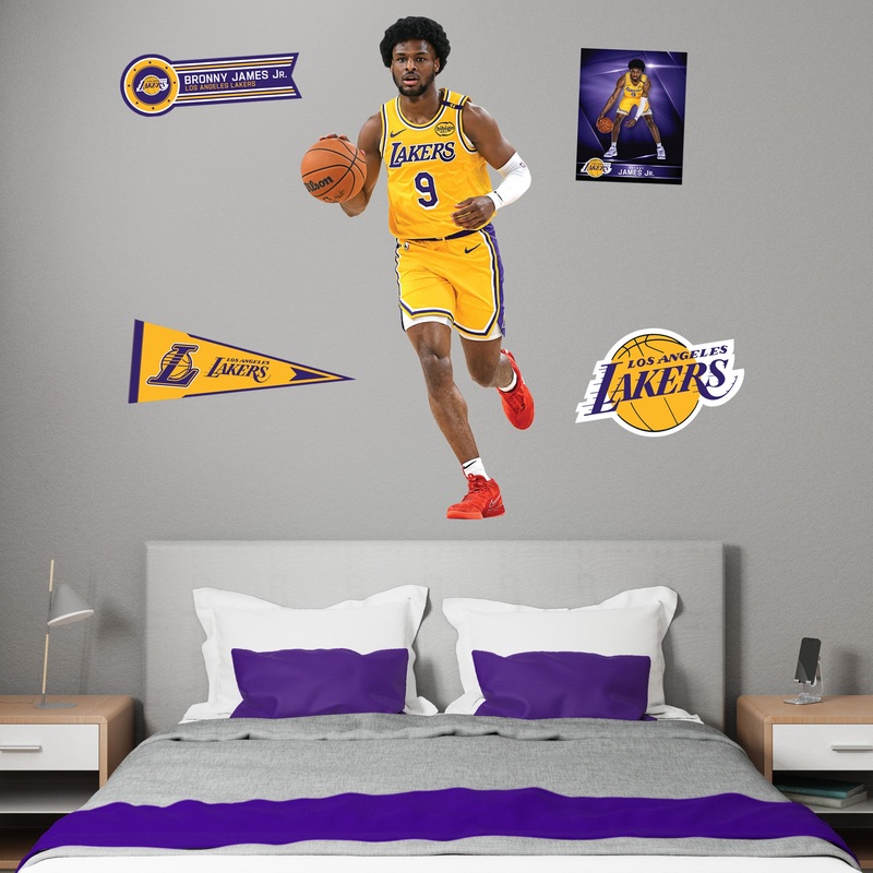 Bronny James – RealBig Collection – Official NBA – Los Angeles Lakers – Reusable Vinyl Wall Decals
