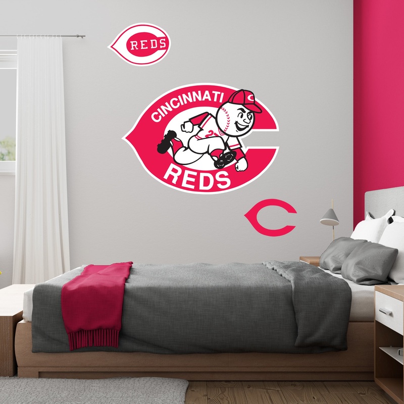 Cincinnati Reds – RealBig Classic Logo Collection – Official MLB – Reusable Vinyl Wall Decals