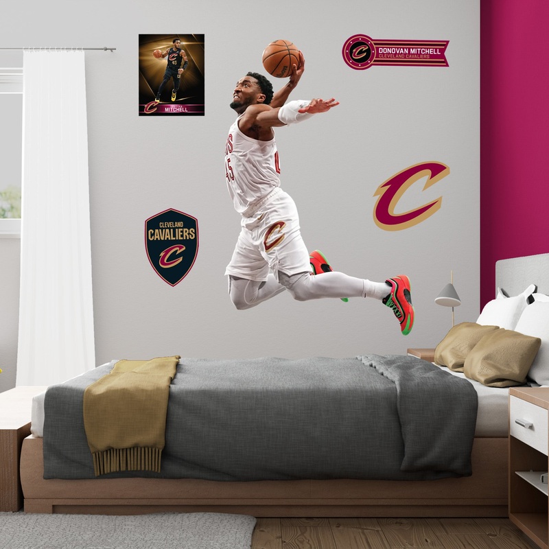Donovan Mitchell – RealBig Dunk Collection – Official NBA – Cleveland Cavaliers – Reusable Vinyl Wall Decals