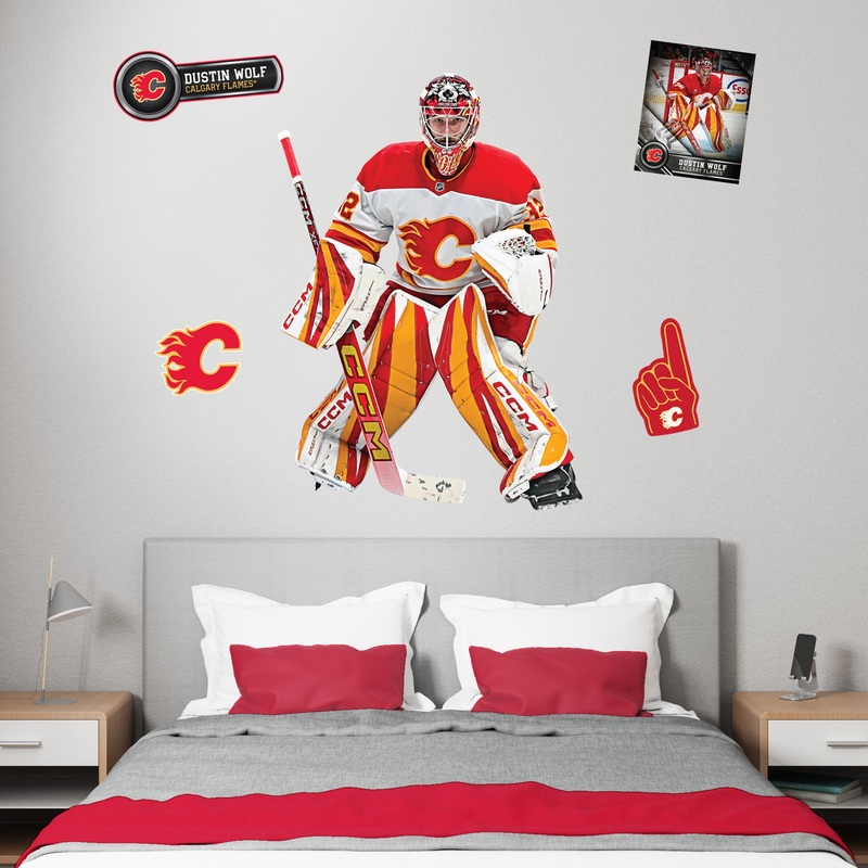 Dustin Wolf – RealBig Collection – Official NHL – Calgary Flames – Reusable Vinyl Wall Decals