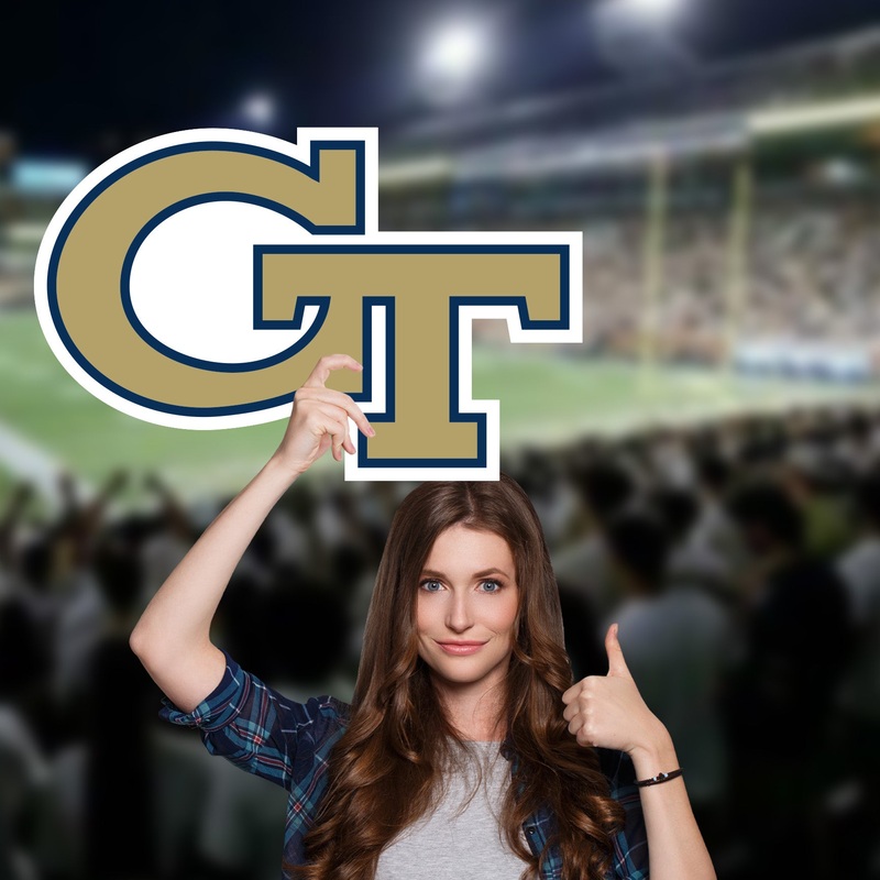 Georgia Tech Yellow Jackets Logo – Big Head – Official NCAA – Foam Core Cutout