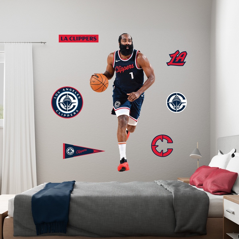 James Harden – RealBig Collection – Official NBA – Los Angeles Clippers – Reusable Vinyl Wall Decals
