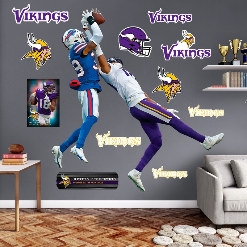 Justin Jefferson – RealBig 2022 Catch of the Year Collection – Official NFL – Minnesota Vikings – Reusable Vinyl Wall Decals