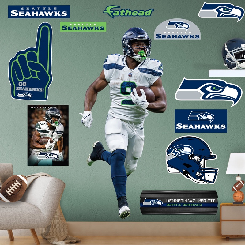 Kenneth Walker III – RealBig Collection – Official NFL – Seattle Seahawks – Reusable Vinyl Wall Decals #1