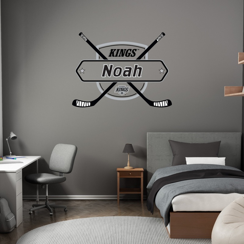 Los Angeles Kings – Sticks Logo – With Personalized Name – Official NHL – Reusable Vinyl Wall Decals
