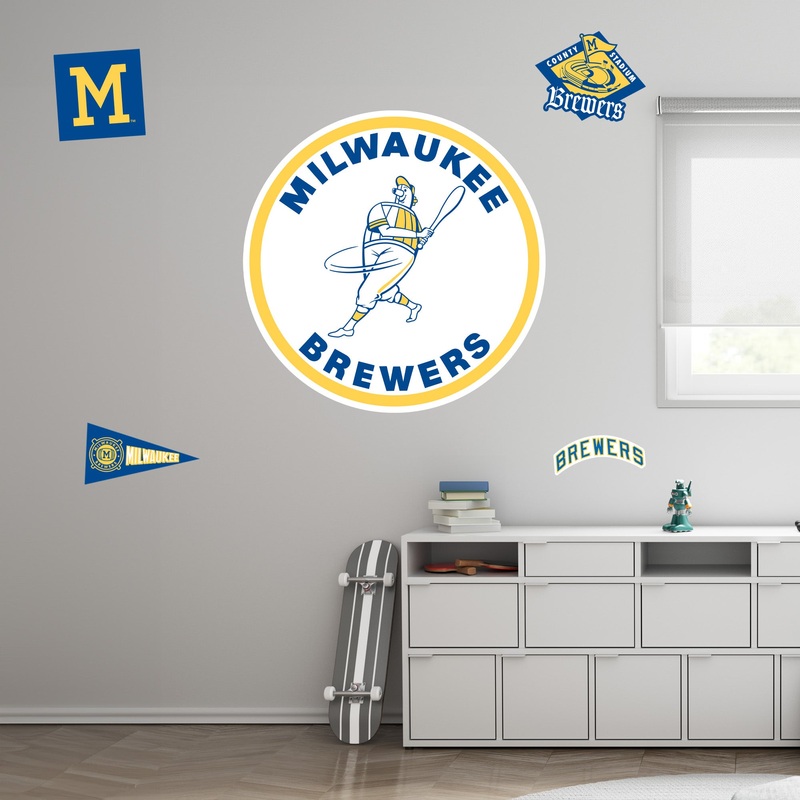 Milwauke Brewers Barrelman – RealBig Classic Logo Collection – Official MLB – Reusable Vinyl Wall Decals