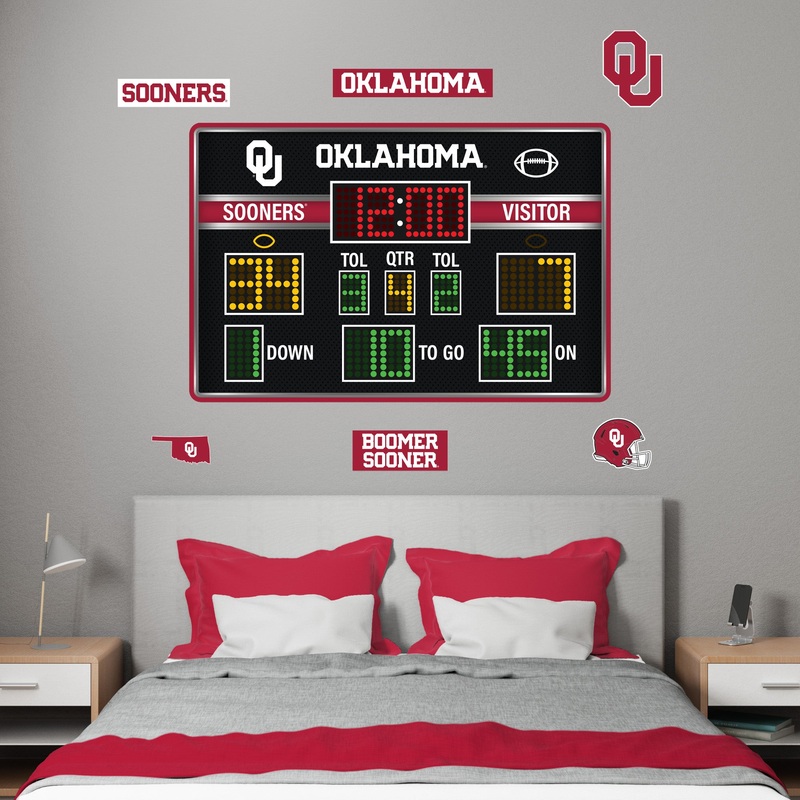Oklahoma Sooners – Football Scoreboard Collection – Official NCAA – Reusable Vinyl Wall Decals
