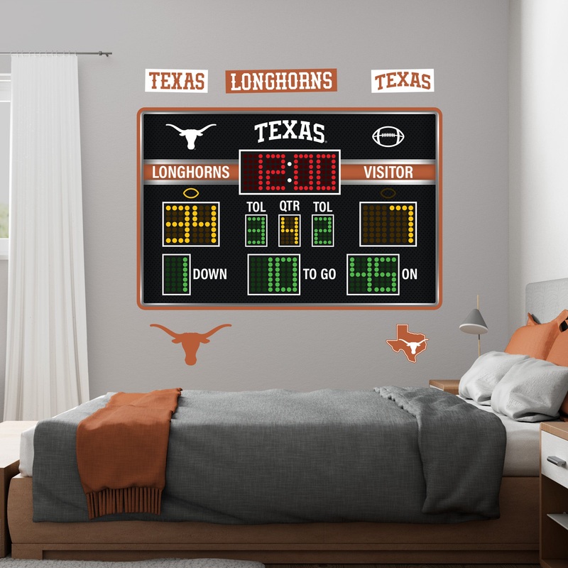 Texas Longhorns – Football Scoreboard Collection – Official NCAA – Reusable Vinyl Wall Decals