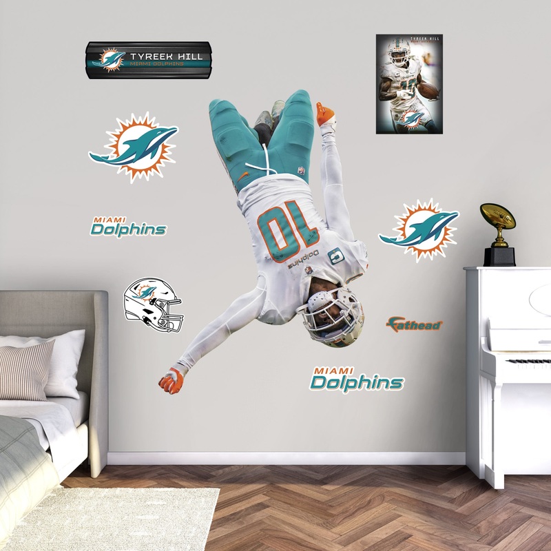 Tyreek Hill – RealBig Backflip Collection – Official NFL – Miami Dolphins – Reusable Vinyl Wall Decals