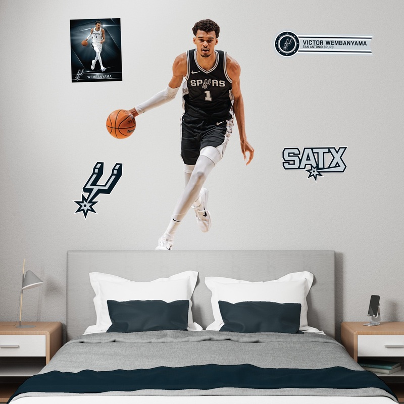 Victor Wembanyama – RealBig Collection – Official NBA – San Antonio Spurs – Reusable Vinyl Wall Decals