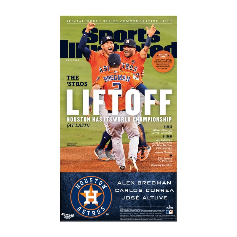 Alex Bregman, Carlos Correa, and Jos Altuve – November 2017 World Series Commemorative Sports Illustrated Cover – Mini Stand Out – Official MLB – Houston Astros – Cardstock Cutout