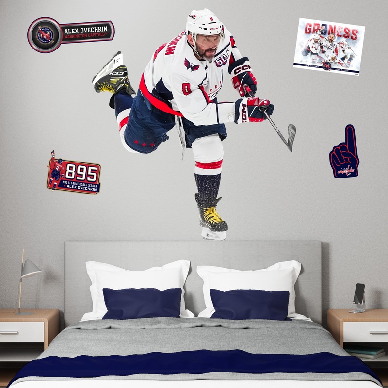 Alex Ovechkin – RealBig All-Time Goals Leader Collection – Official NHL – Washington Capitals – Reusable Vinyl Wall Decals