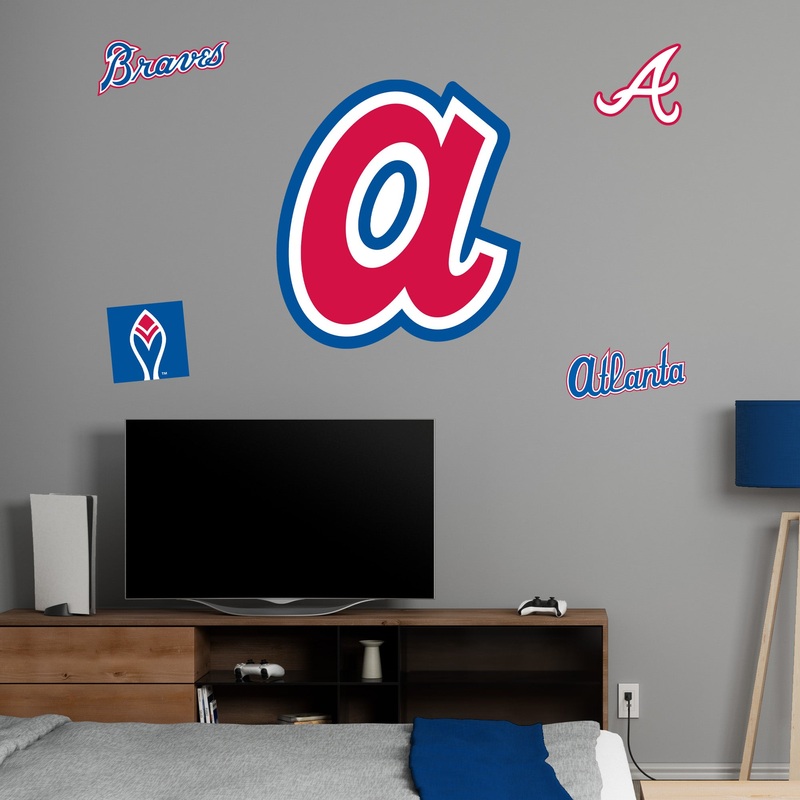Atlanta Braves – RealBig Classic Logo Collection – Official MLB – Reusable Vinyl Wall Decals