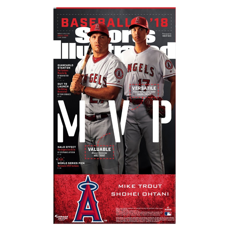 Mike Trout and Shohei Ohtani – March 2018 Sports Illustrated Cover – Mini Stand Out – Official MLB – Los Angeles Angels – Cardstock Cutout