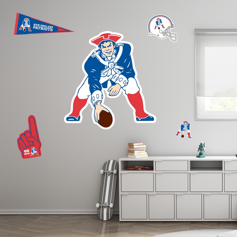 New England Patriots – RealBig Classic Logo Collection – Official NFL – Reusable Vinyl Wall Decals