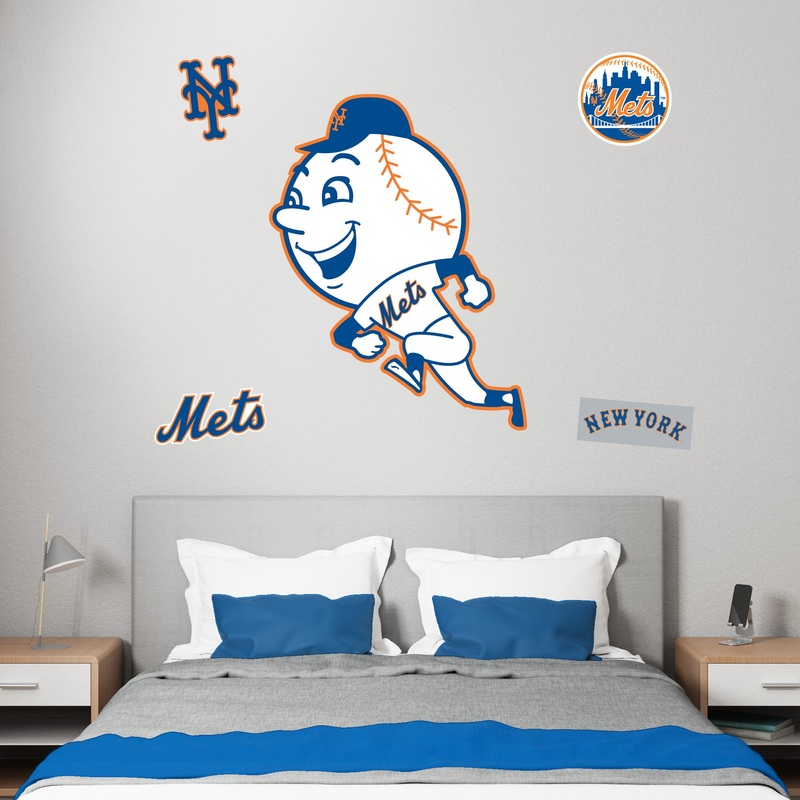 New York Mets – RealBig Classic Logo Collection – Official MLB – Reusable Vinyl Wall Decals