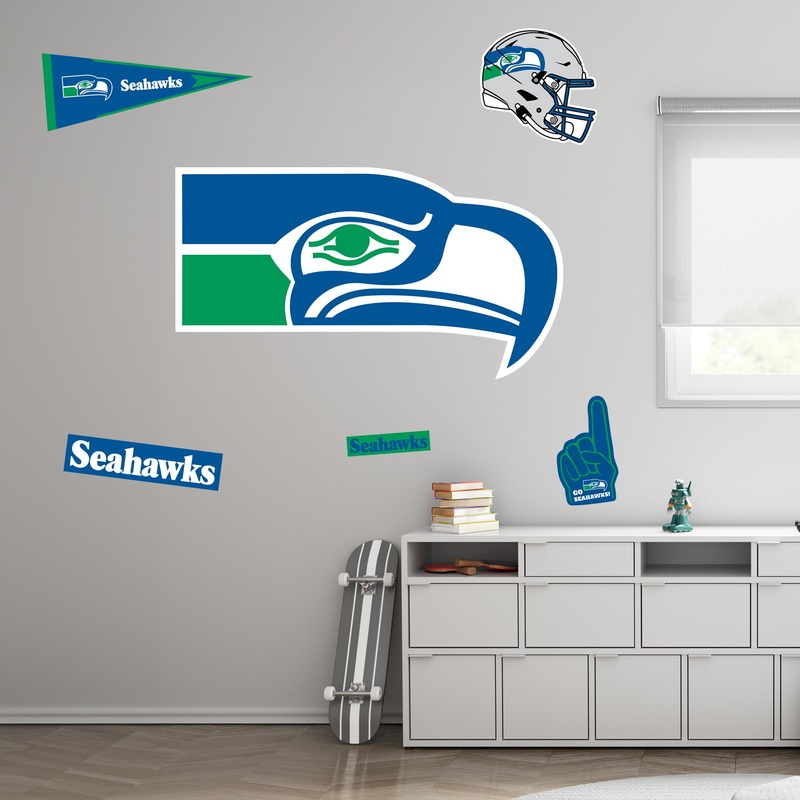 Seattle Seahawks – RealBig Classic Logo Collection – Official NFL – Reusable Vinyl Wall Decals