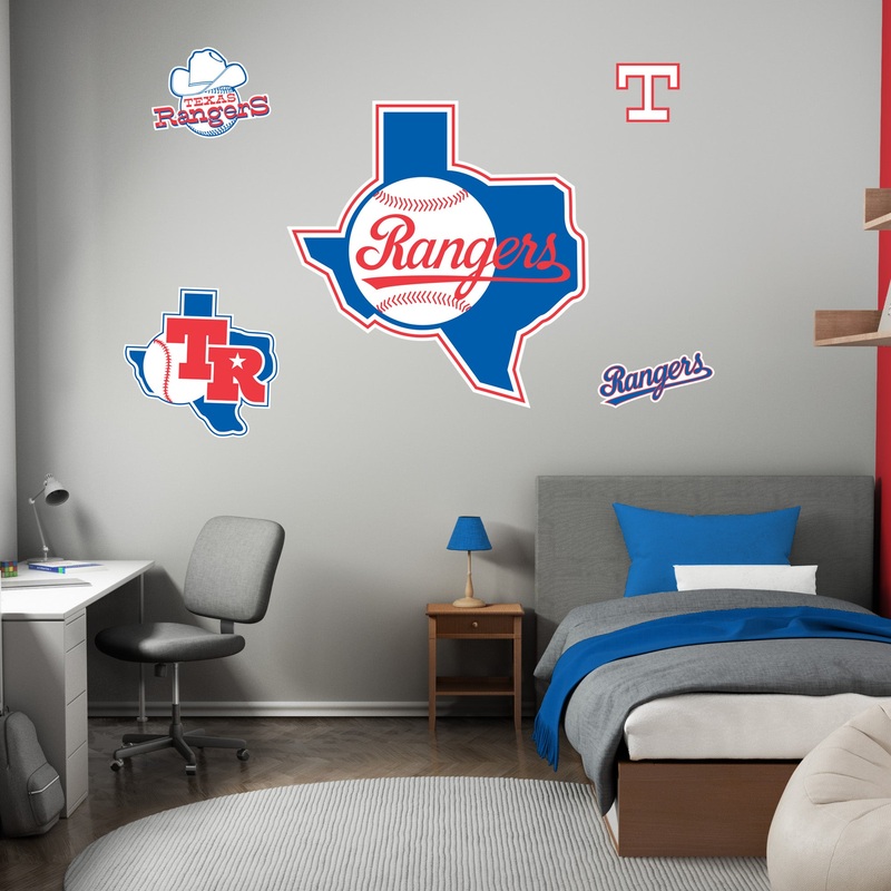 Texas Rangers – RealBig Classic Logo Collection – Official MLB – Reusable Vinyl Wall Decals