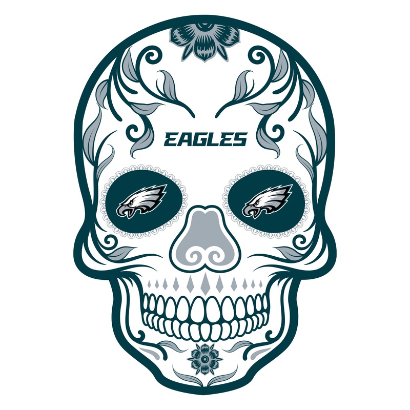 Philadelphia Eagles – Sugar Skull Logos – Outdoor Wall Decals – Official NFL – Scratch Resistant Alumigraphics Smooth