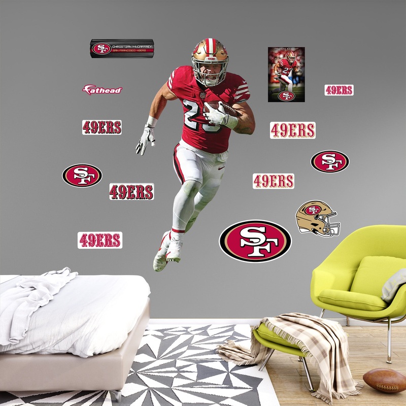 Christian McCaffrey – RealBig Collection – Official NFL – San Francisco 49ers – Reusable Vinyl Wall Decals #1