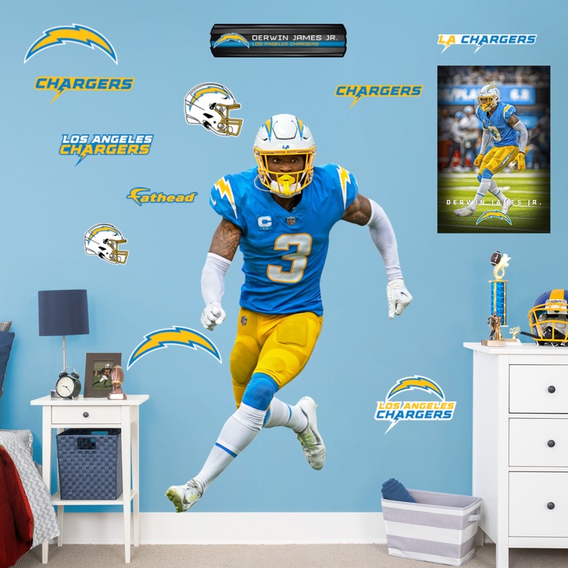 Derwin James Jr. – RealBig Collection – Official NFL – Los Angeles Chargers – Reusable Vinyl Wall Decals