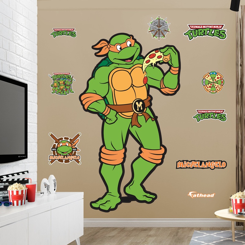 Michelangelo – Teenage Mutant Ninja Turtles – RealBig Classic Collection – Official Nickelodeon – Reusable Vinyl Wall Decals