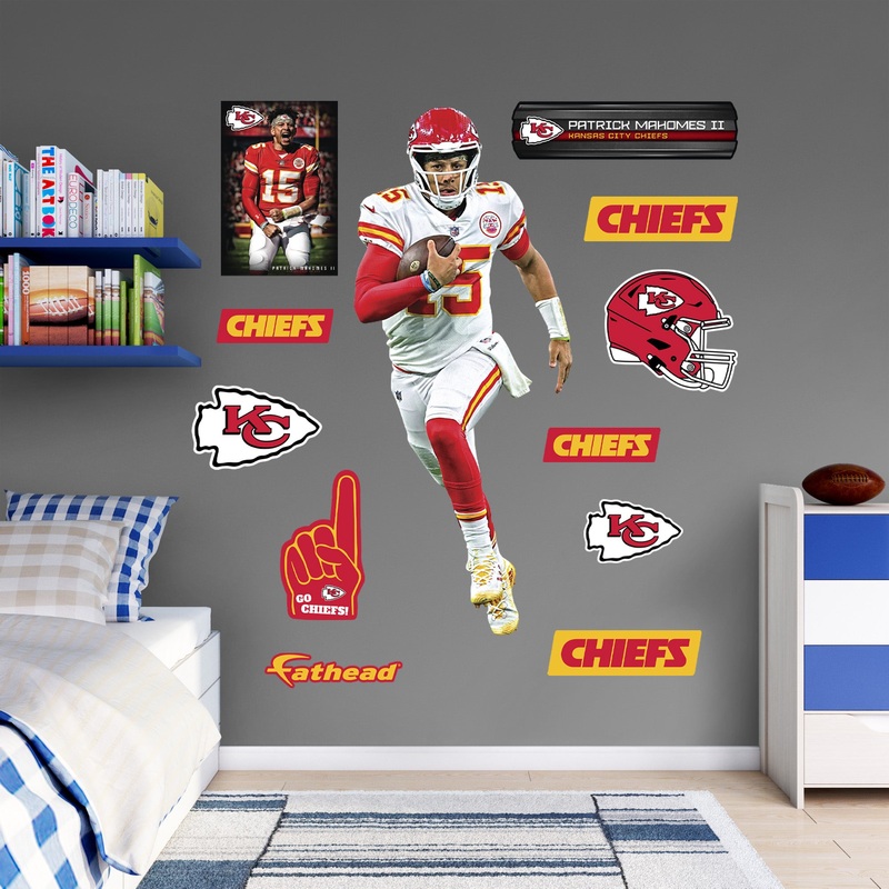 Patrick Mahomes II – RealBig Rush Collection – Official NFL – Kansas City Chiefs – Reusable Vinyl Wall Decals