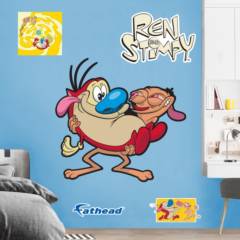 Ren & Stimpy – Ren and Stimpy – RealBig Holding Stimpy Collection – Official Nickelodeon – Reusable Vinyl Wall Decals
