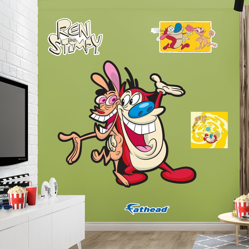Ren & Stimpy – Ren and Stimpy – RealBig Smiling Collection – Official Nickelodeon – Reusable Vinyl Wall Decals
